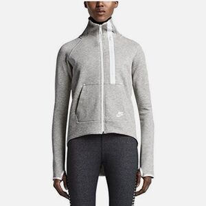 Nike Tech Fleece Moto Women's Cape Jacket Light Gray Size XL Full Zip